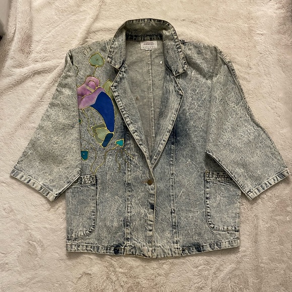 Vintage 90’s Christine Seigneuret Denim Jacket - Picture 3 of 5